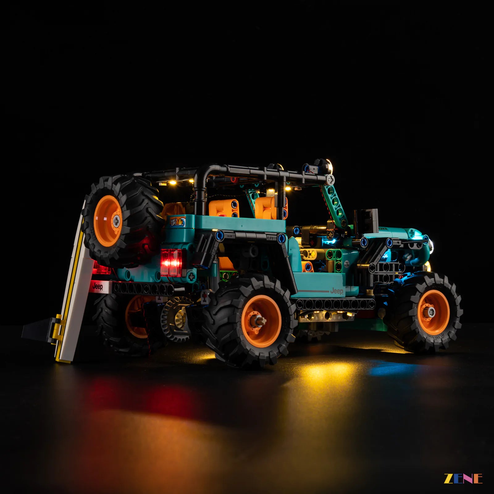 rugged off-road headlights display lighting - ZENE Bricks Light Kit for LEGO® Jeep Wrangler Rubicon SUV #42227