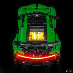 green underglow chassis hover effect - ZENE Bricks Light Kit for LEGO® Green Bugatti Chiron Pur Sport Hypercar #42241