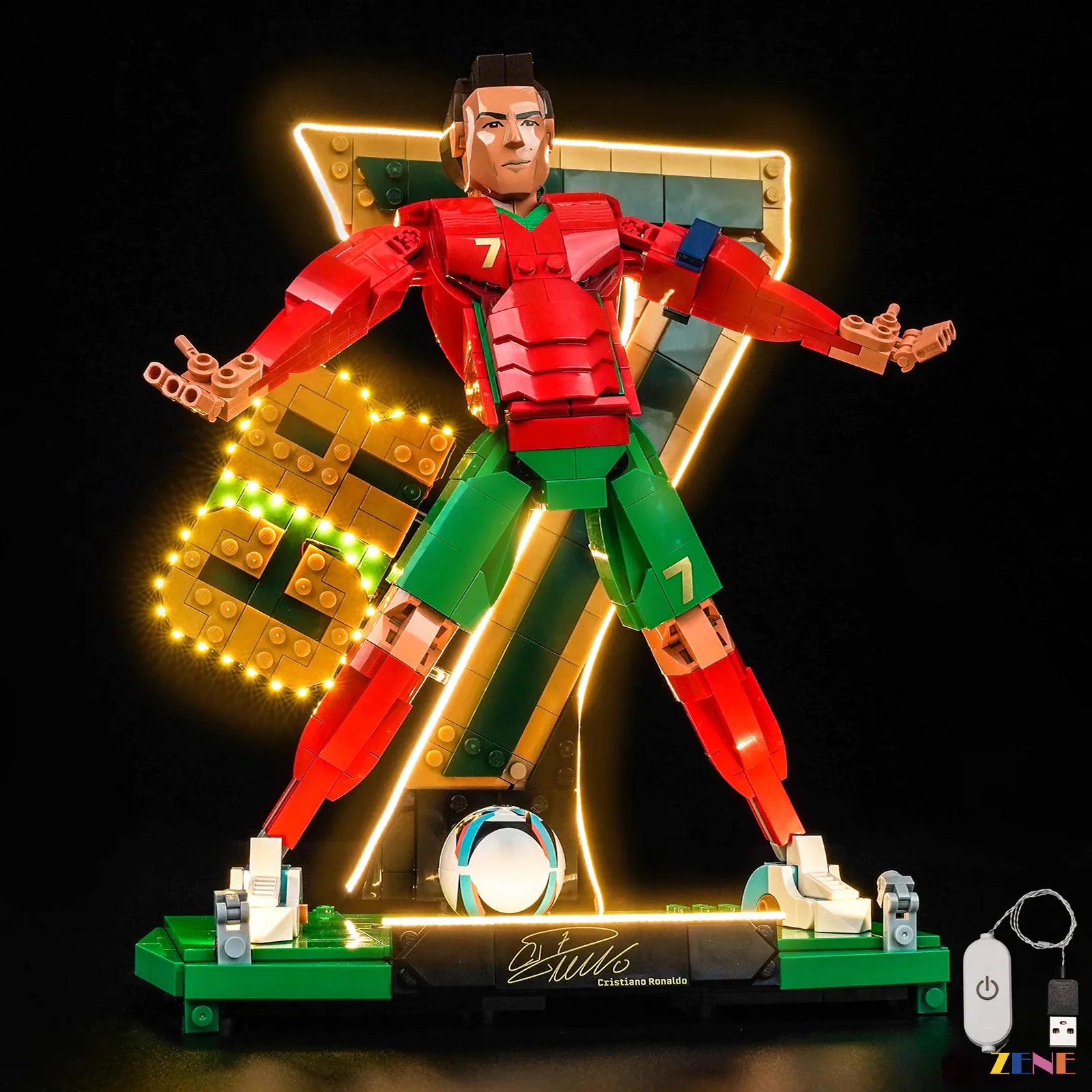 zene bricks Light Kit for Cristiano Ronaldo – Soccer Legend #43016