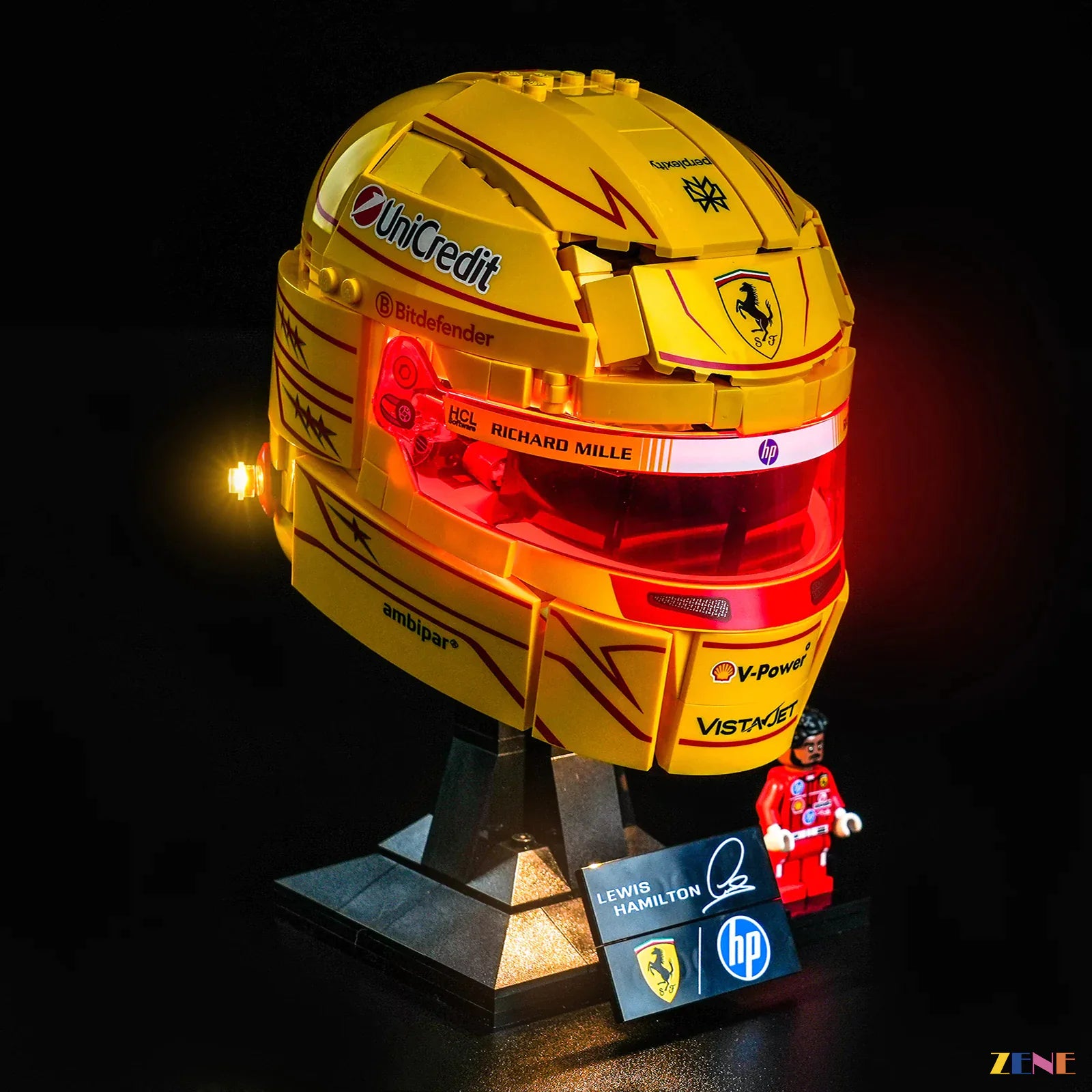 zene bricks Light Kit for Scuderia Ferrari HP Lewis Hamilton Helmet #43022