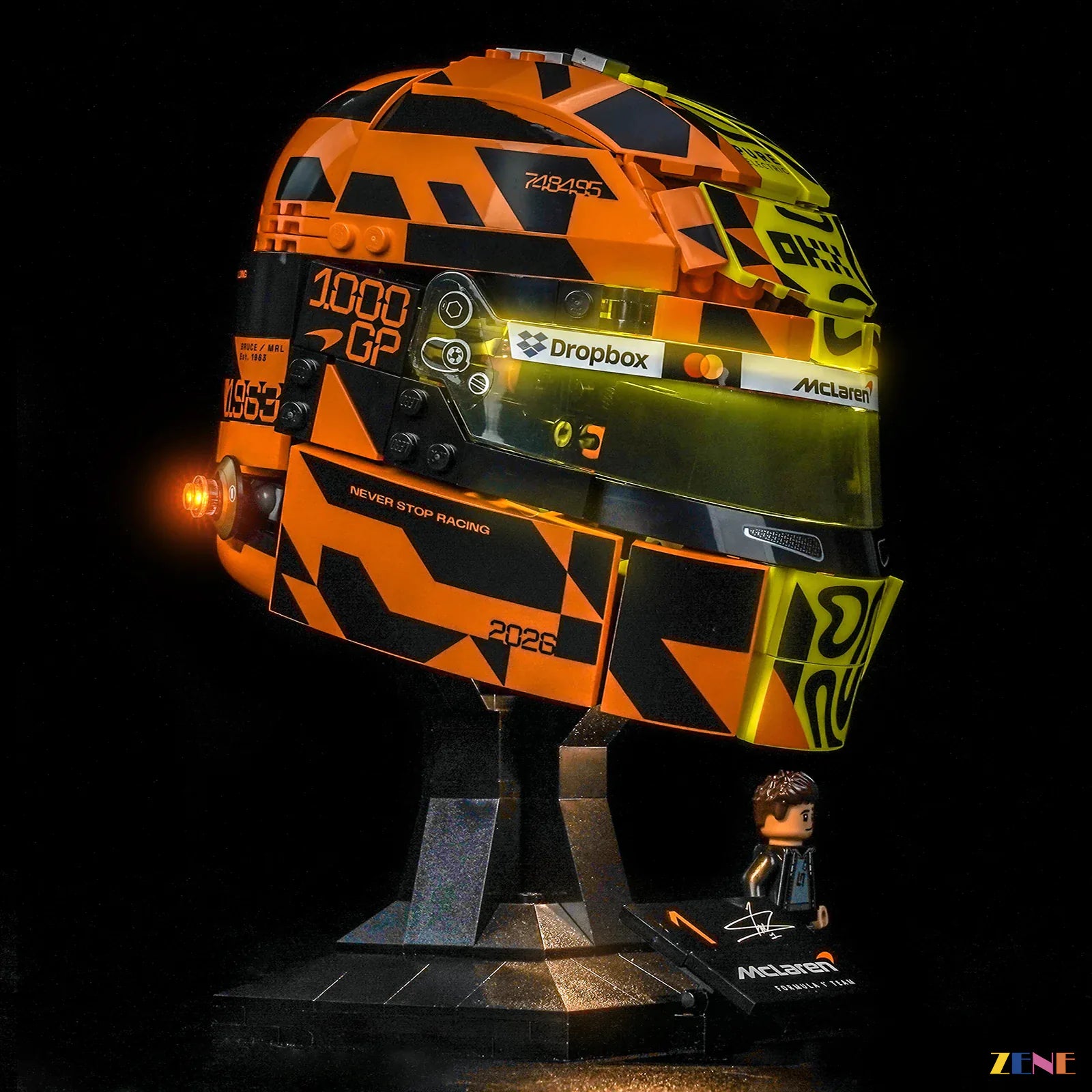 zene bricks ZENE Bricks Light Kit for LEGO McLaren Mastercard F1 Lando Norris Helmet #43023