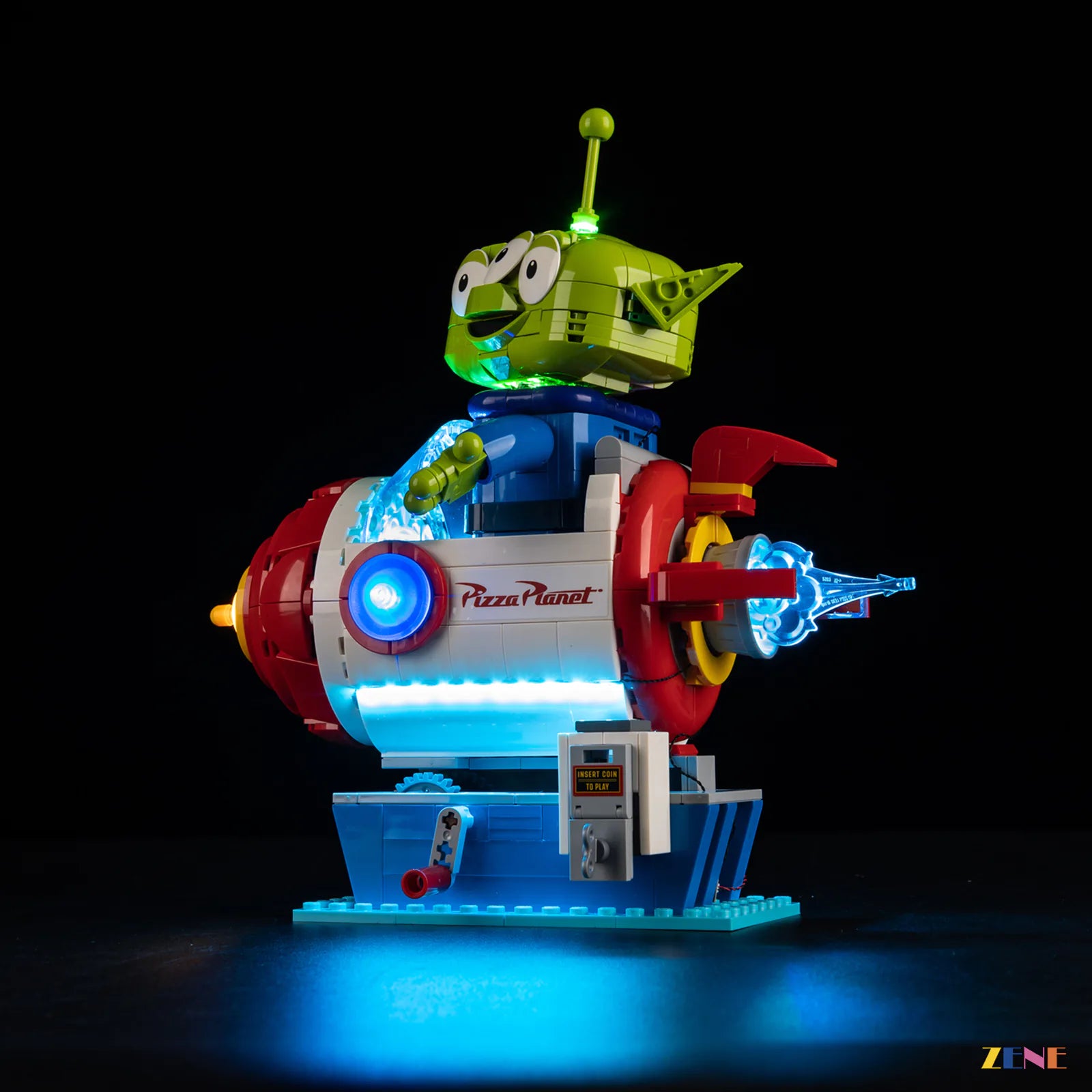 zene bricks Light Kit for Alien with Pizza Planet Rocket Ride #43307