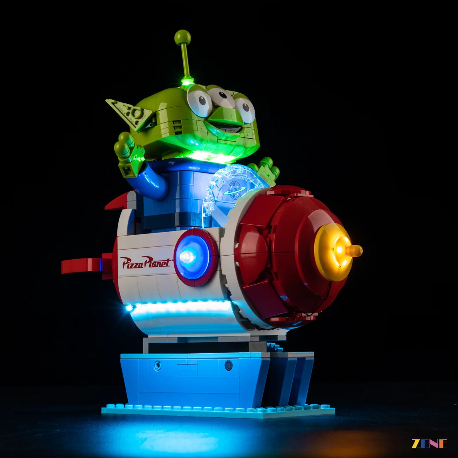 zene bricks Light Kit for Alien with Pizza Planet Rocket Ride #43307