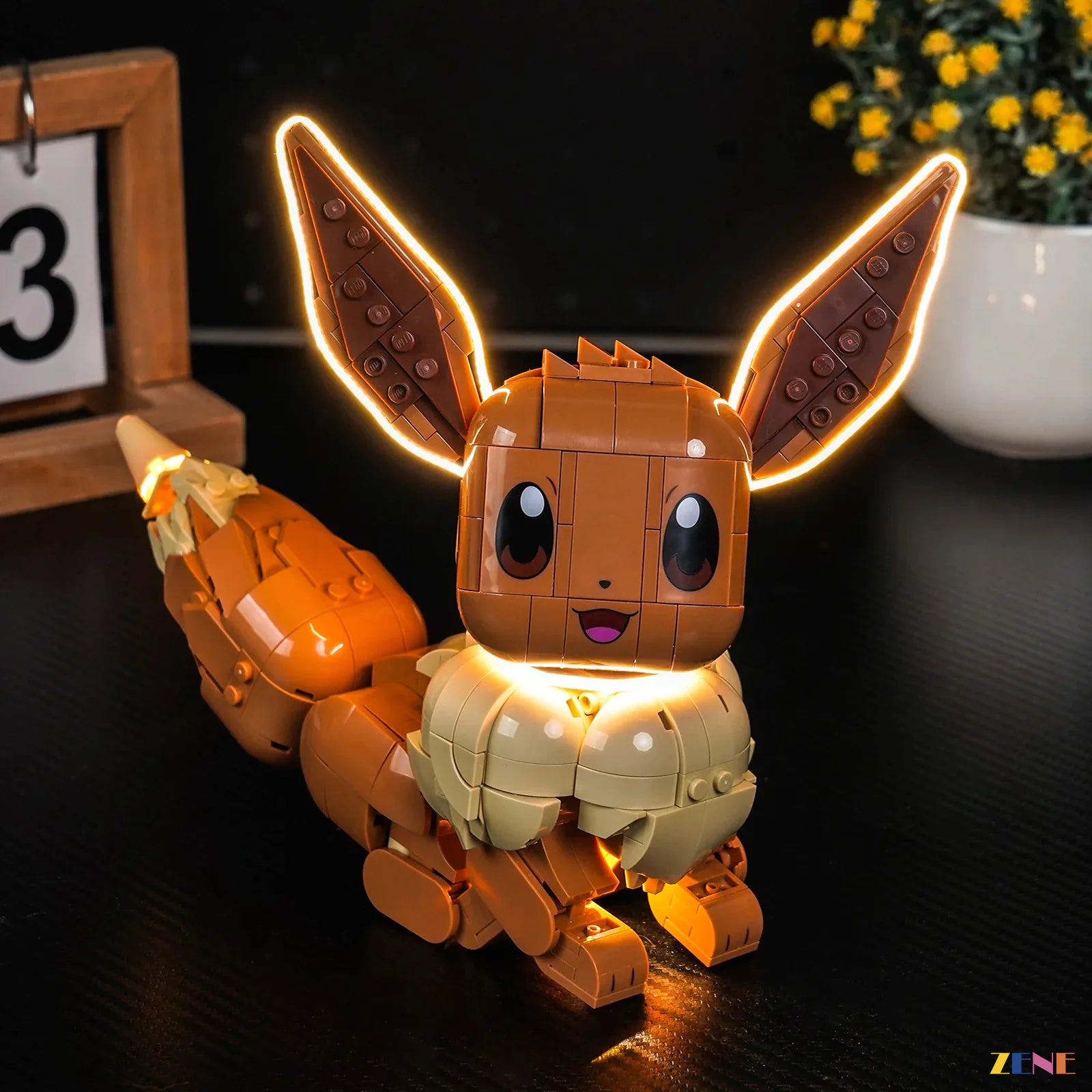 warm Eevee ears energy glow - ZENE Bricks Light Kit for LEGO® Eevee #72151
