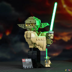 Yoda Bust glowing wisdom eyes - ZENE Bricks Light Kit for LEGO® Yoda Bust #75438