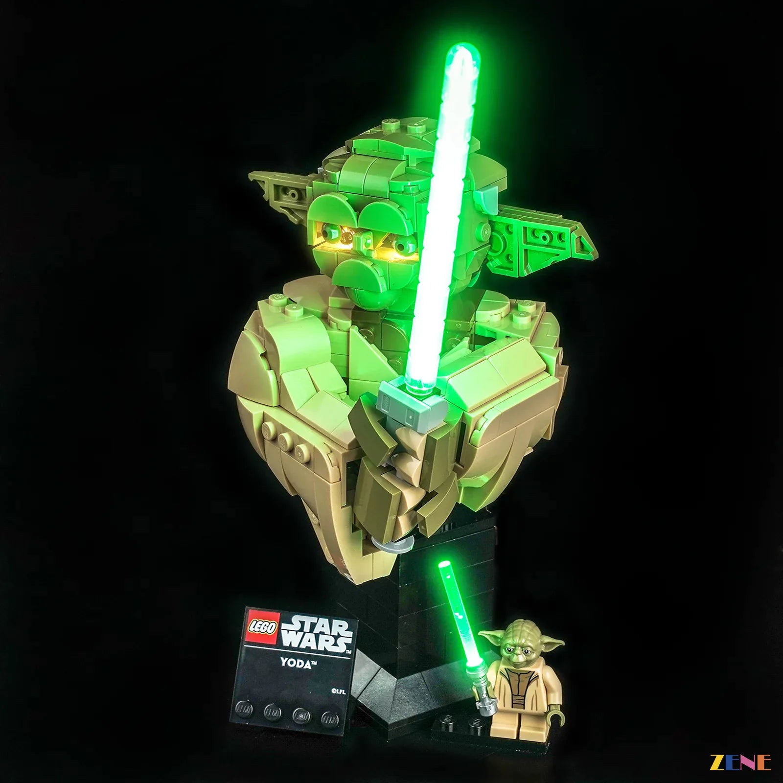Force themed collectible illumination - ZENE Bricks Light Kit for LEGO® Yoda Bust #75438