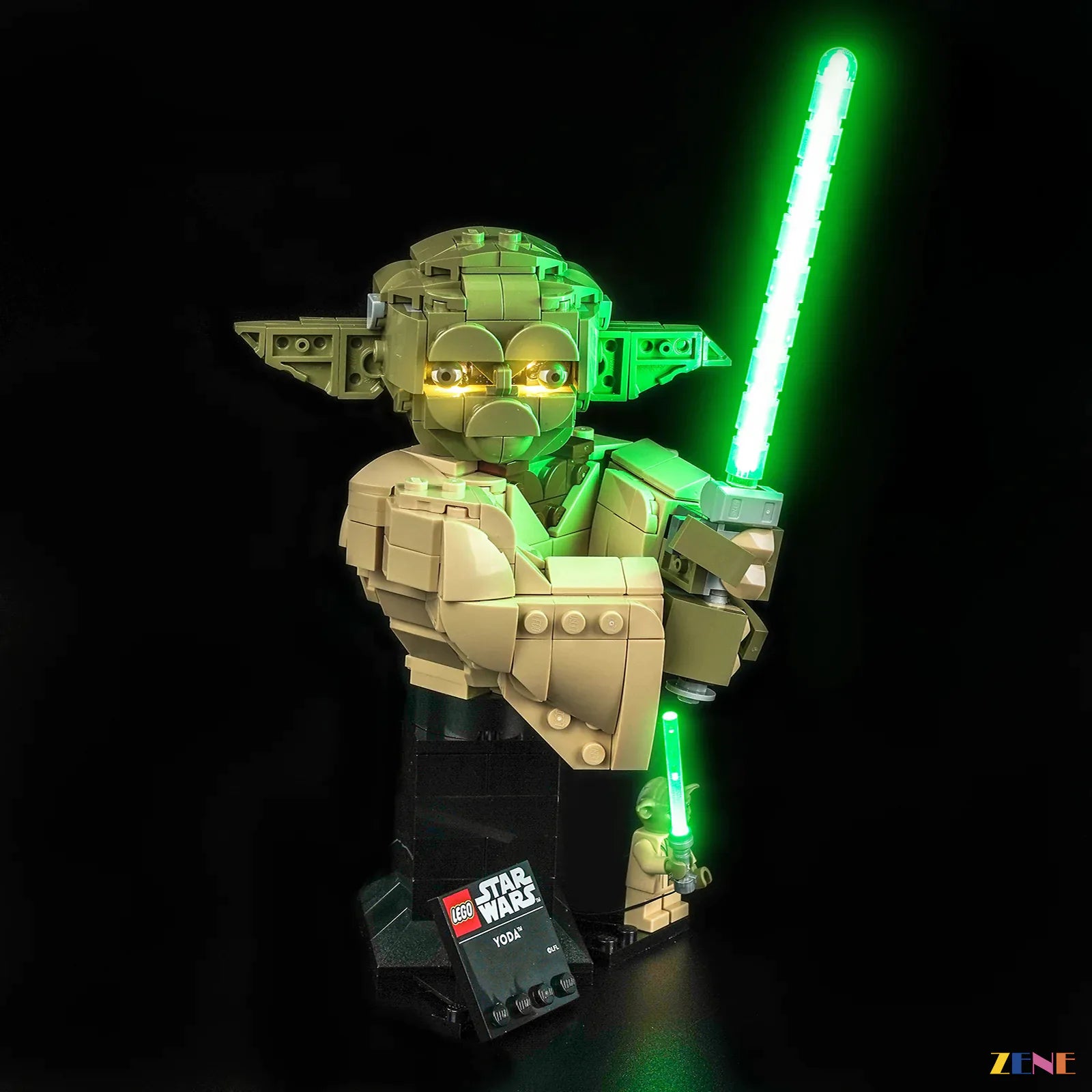 cinematic Yoda face lighting effect - ZENE Bricks Light Kit for LEGO® Yoda Bust #75438