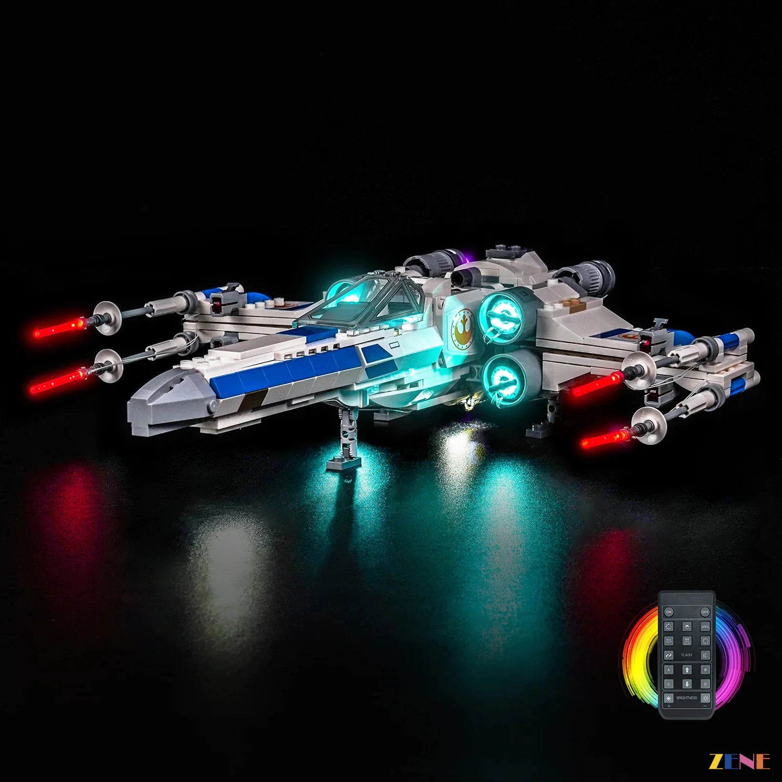 zene bricks Light Kit for New Republic X-Wing Starfighter #75460