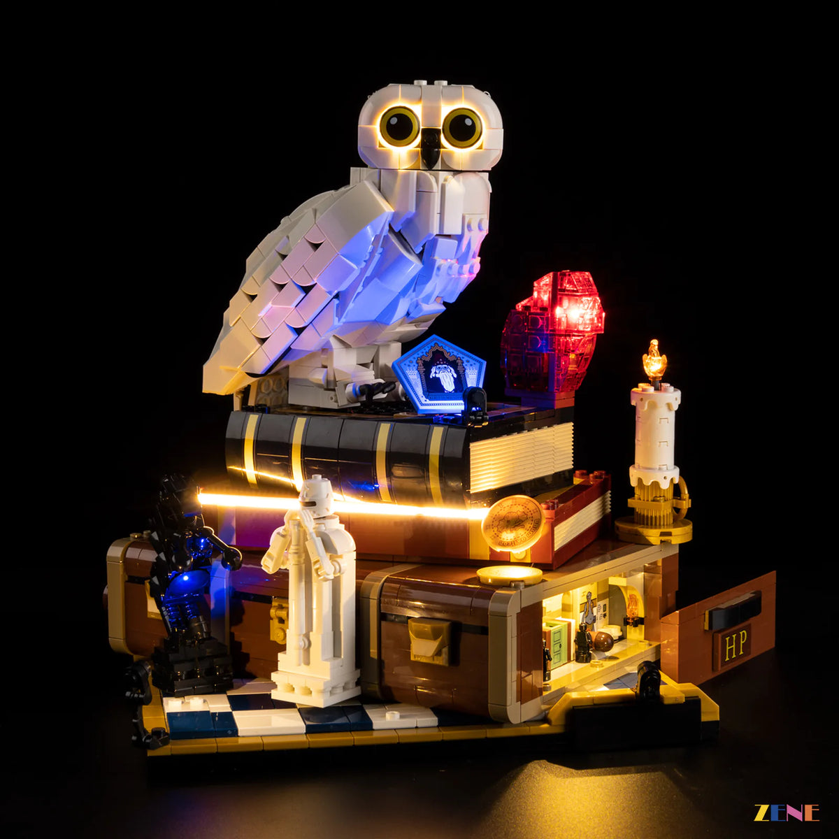 magical stone collection display glow - ZENE Bricks Light Kit for LEGO® Sorcerer's Stone Collectors' Edition #76466 Ver.2