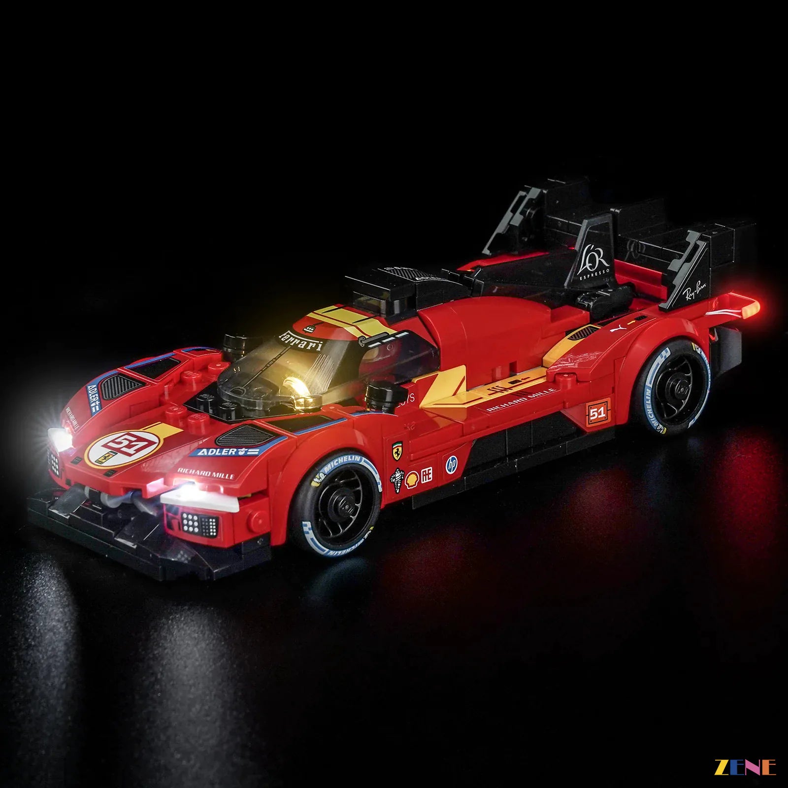 Speed Champions endurance car lighting - ZENE Bricks Light Kit for LEGO® Ferrari 499P #77261