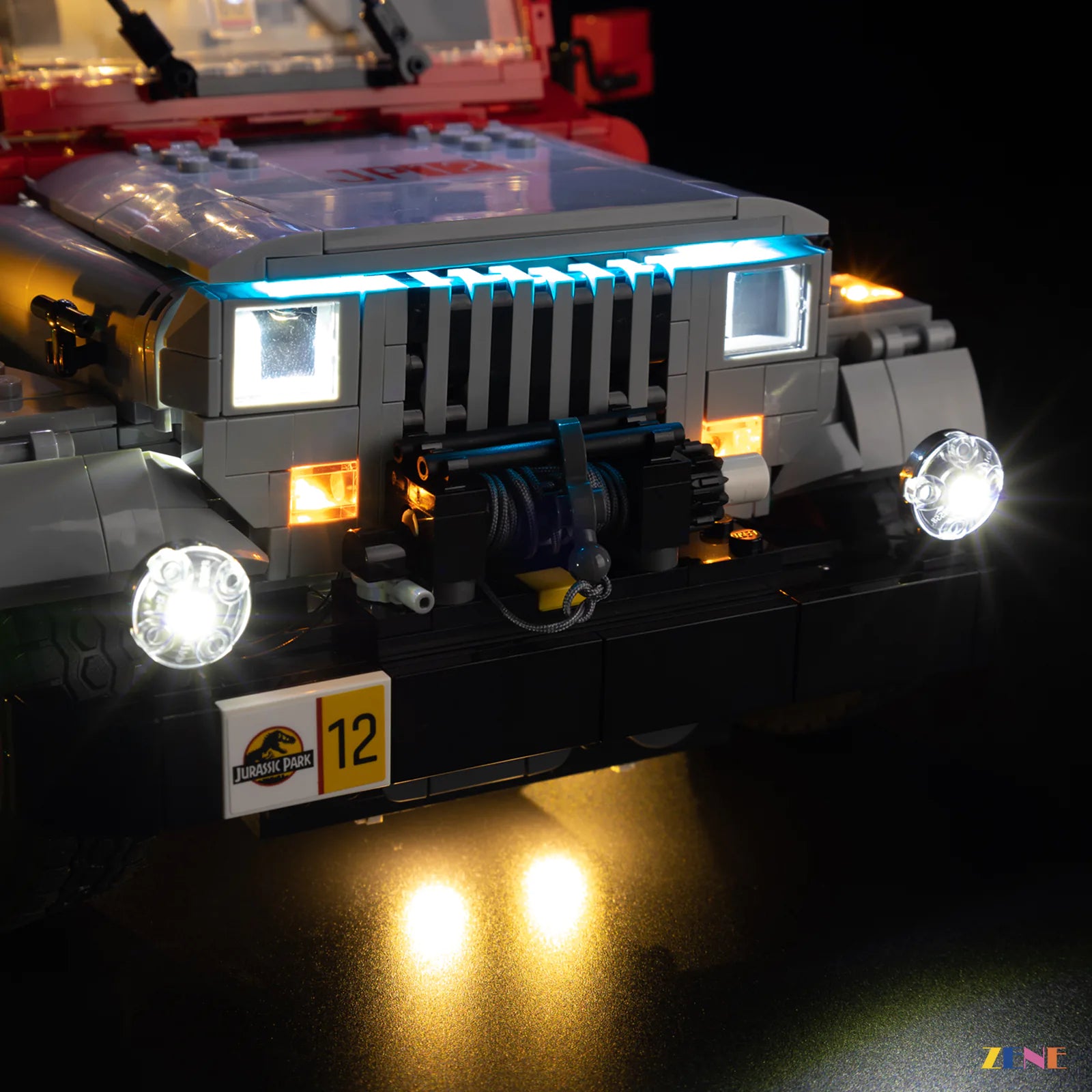 jungle chase night lighting upgrade - ZENE Bricks Light Kit for LEGO® Jurassic Park Jeep Wrangler #77984