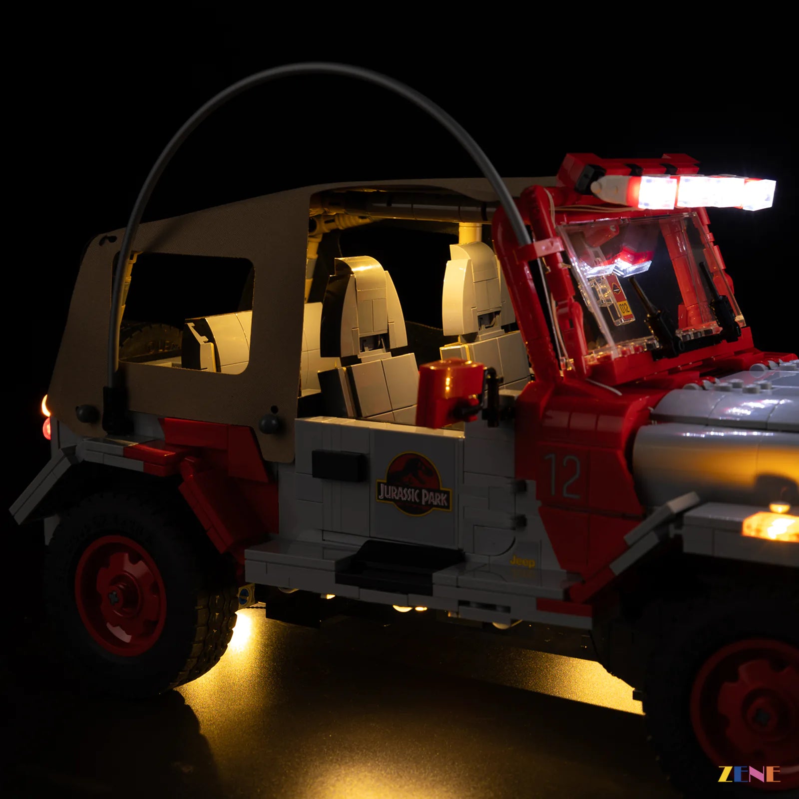 concealed ground light rugged terrain - ZENE Bricks Light Kit for LEGO® Jurassic Park Jeep Wrangler #77984