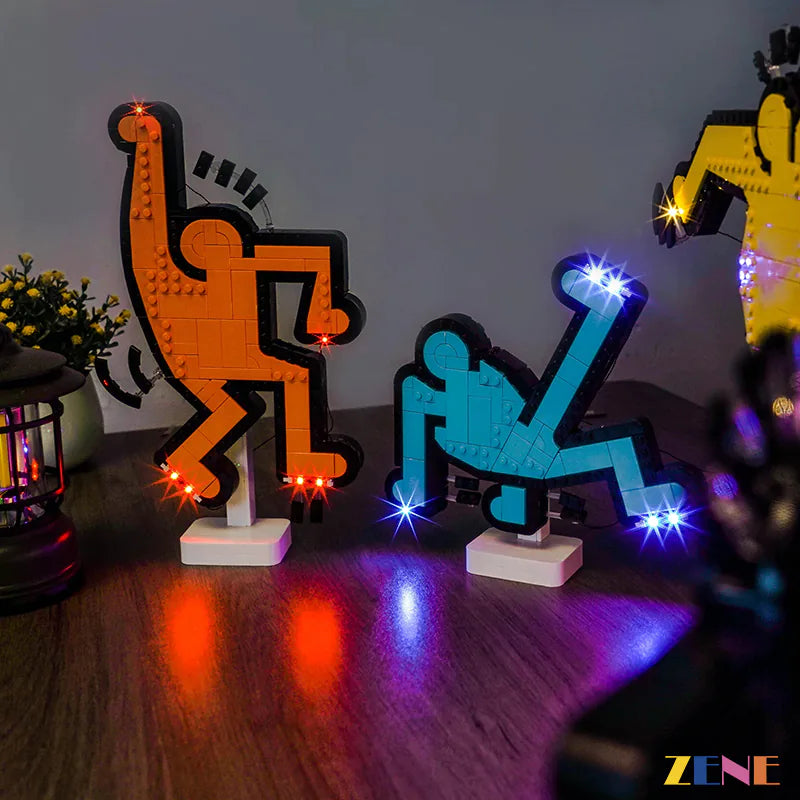 zene bricks Light Kit for LEGO Dancing Figures #31216 Art Keith Haring