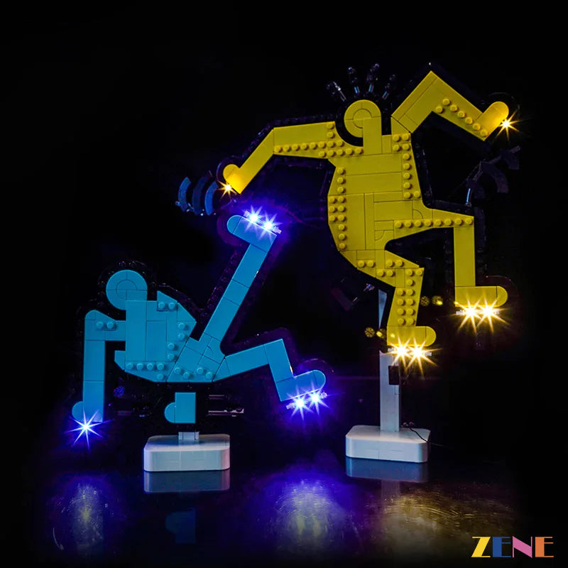 zene bricks Light Kit for LEGO Dancing Figures #31216 Art Keith Haring