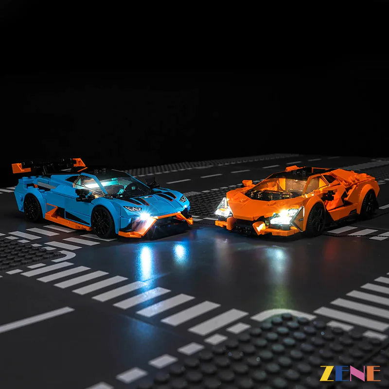 zene bricks LEGO Lamborghini Revuelto & Huracán STO Light Kit for #77238