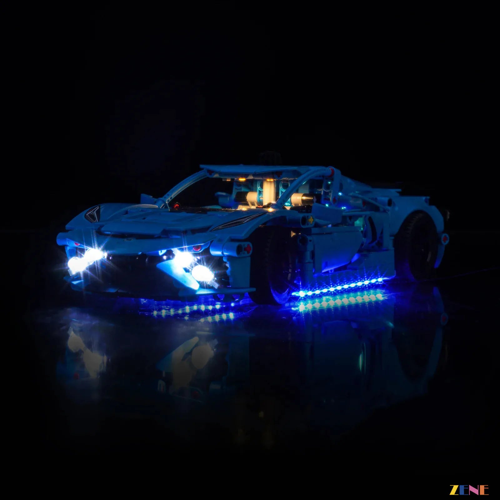 zene bricks LEGO Chevrolet Corvette Stingray Blue Light Kit for #42217