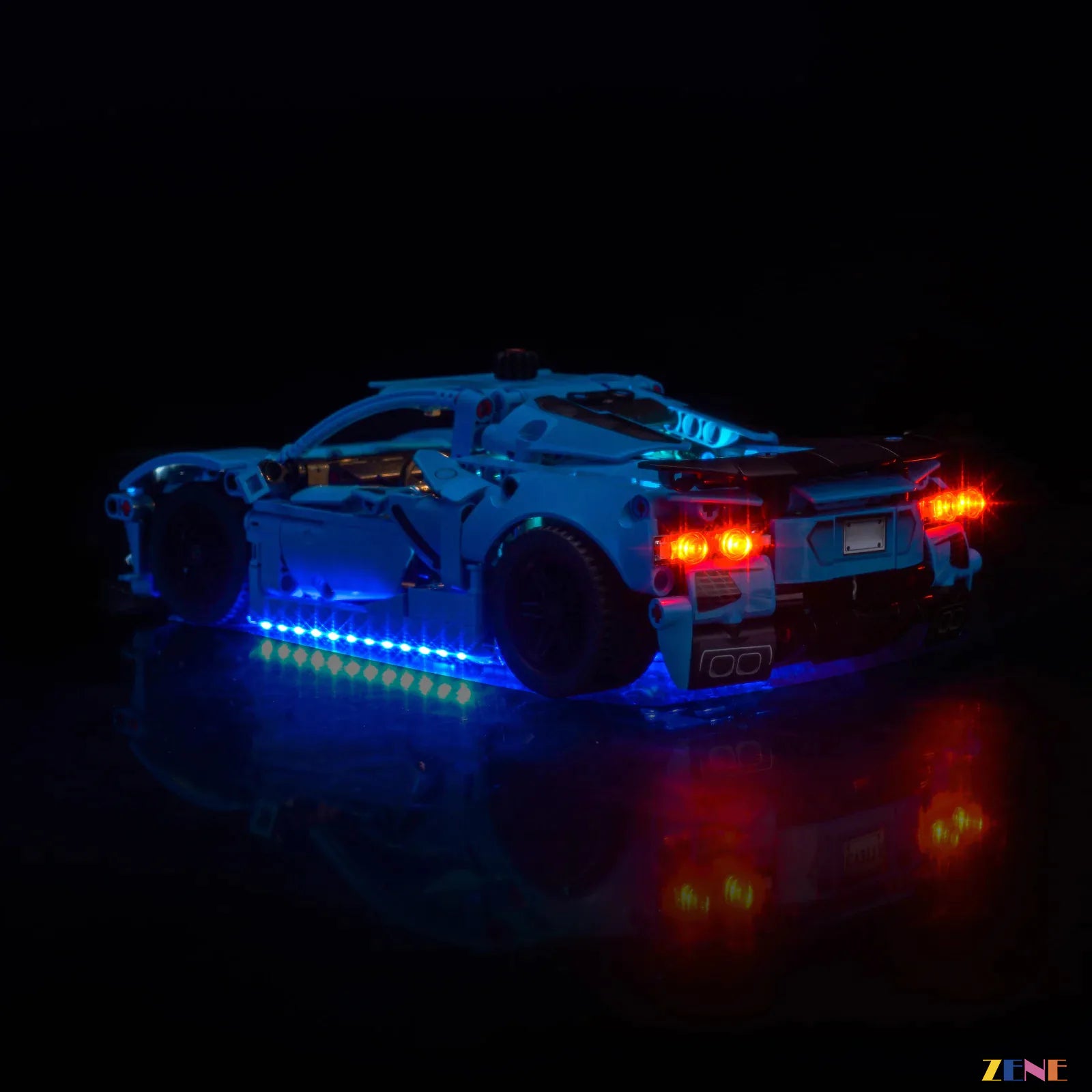 zene bricks LEGO Chevrolet Corvette Stingray Blue Light Kit for #42217
