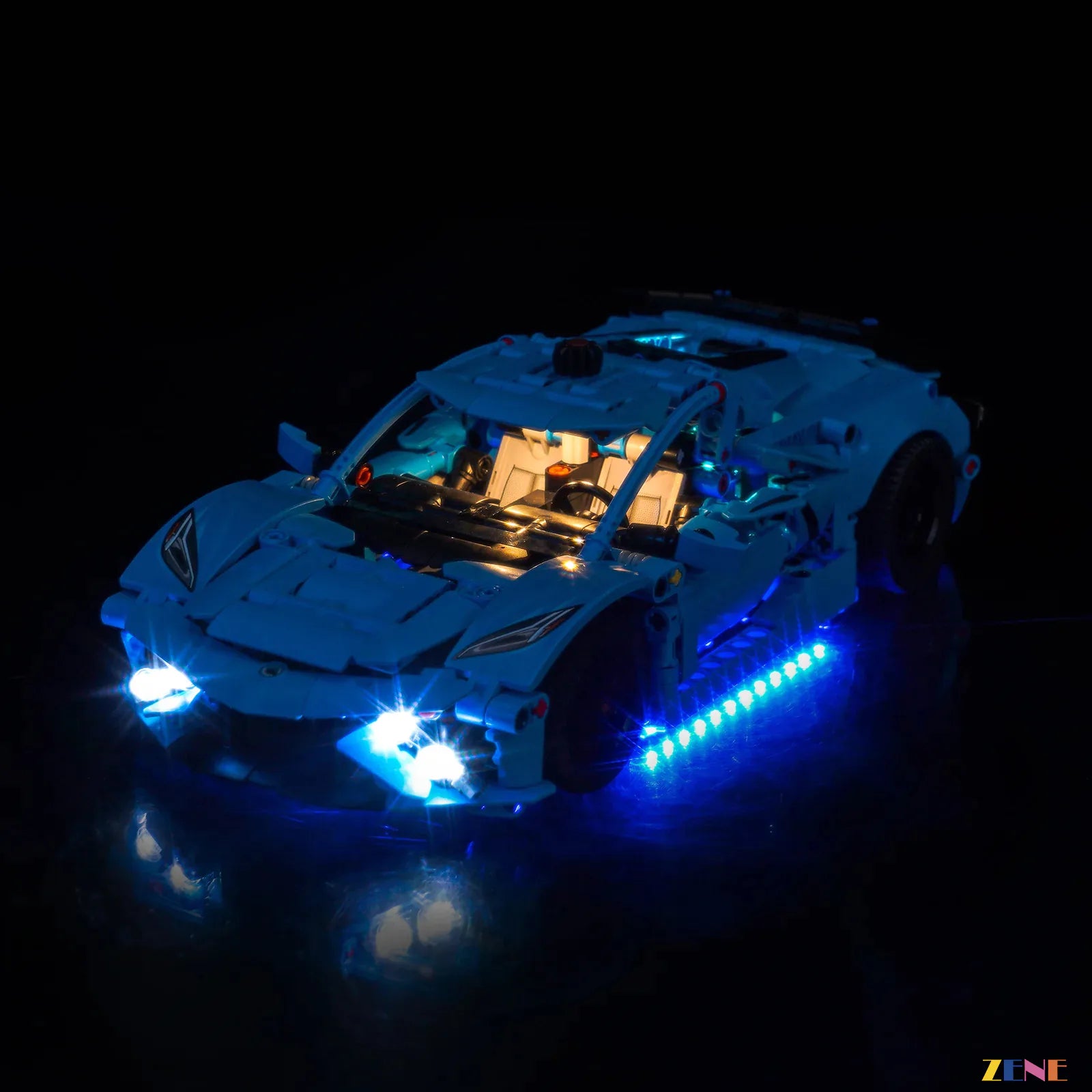 zene bricks LEGO Chevrolet Corvette Stingray Blue Light Kit for #42217