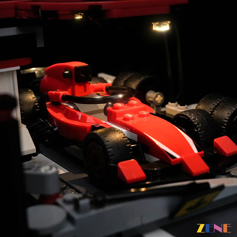 zene bricks Light Kit for LEGO F1 Pit Stop & Pit Crew with Ferrari Car #60443
