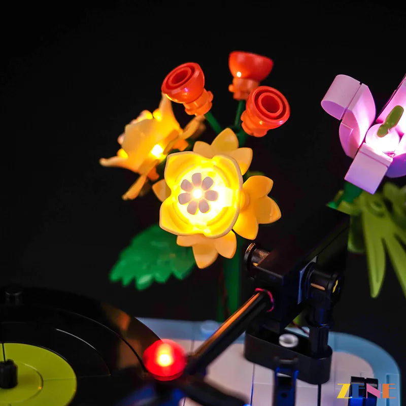 zene bricks Light Kit for LEGO Record Player with Flowers #31172