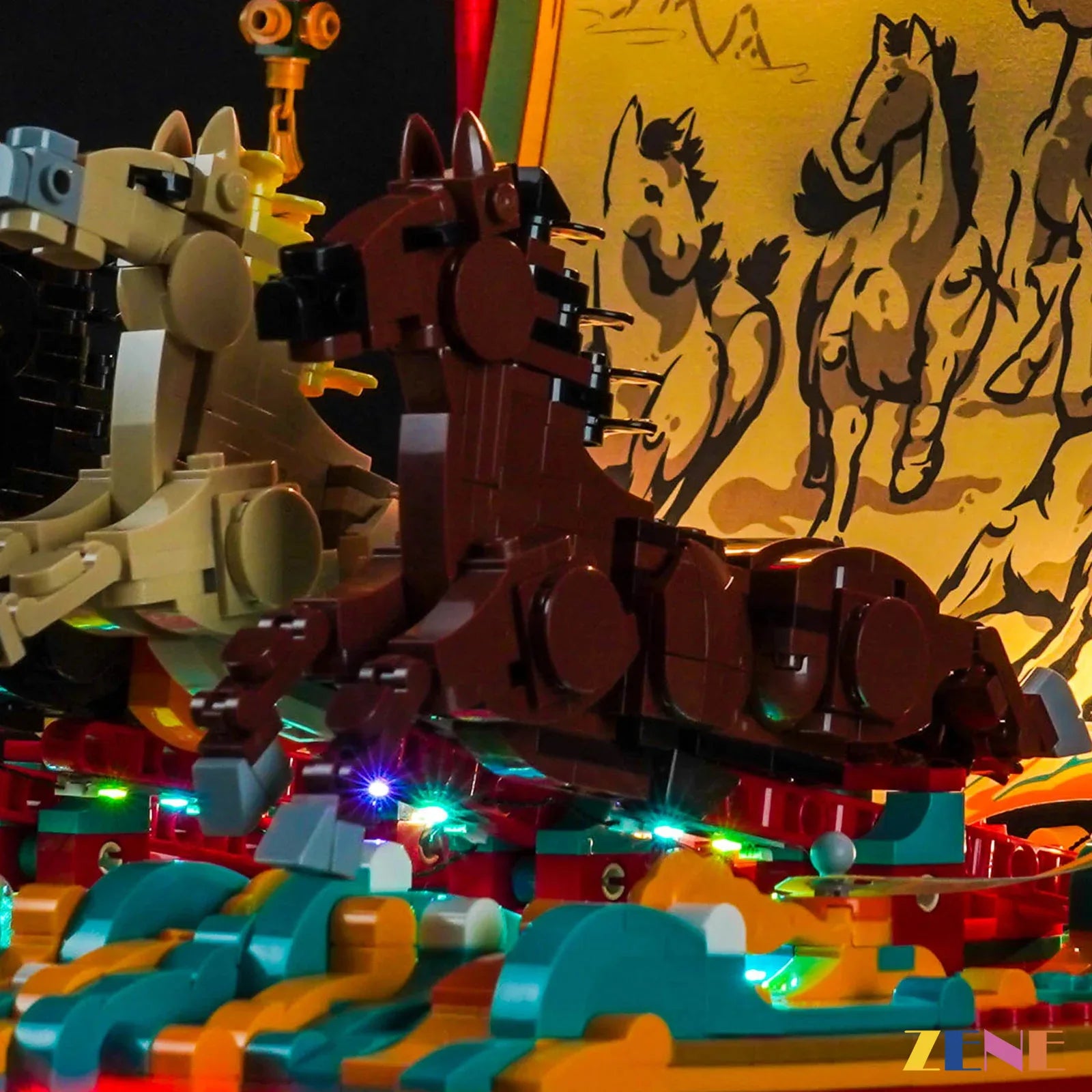 zene bricks LEGO Galloping Horses Canvas Light Kit for #80119