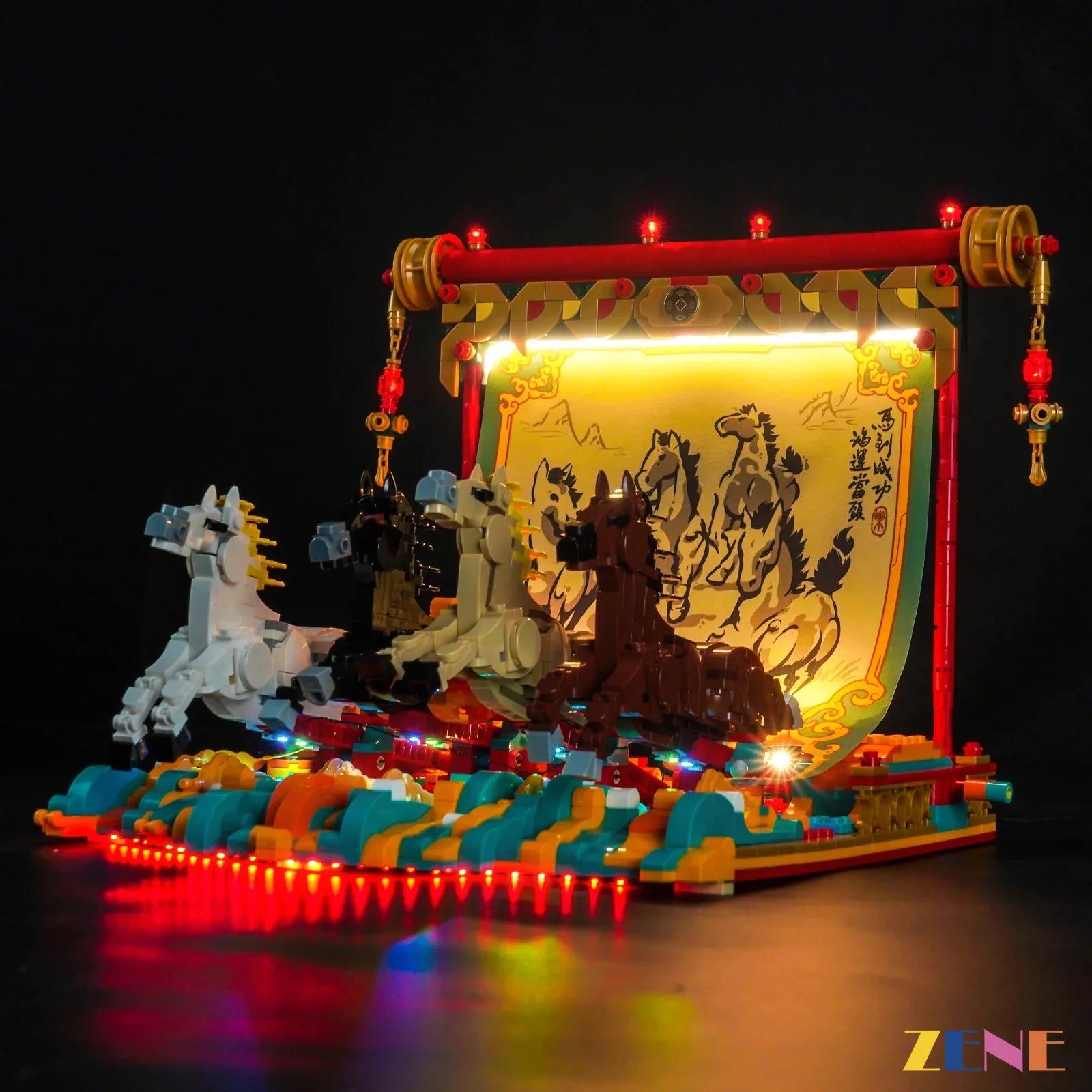zene bricks LEGO Galloping Horses Canvas Light Kit for #80119