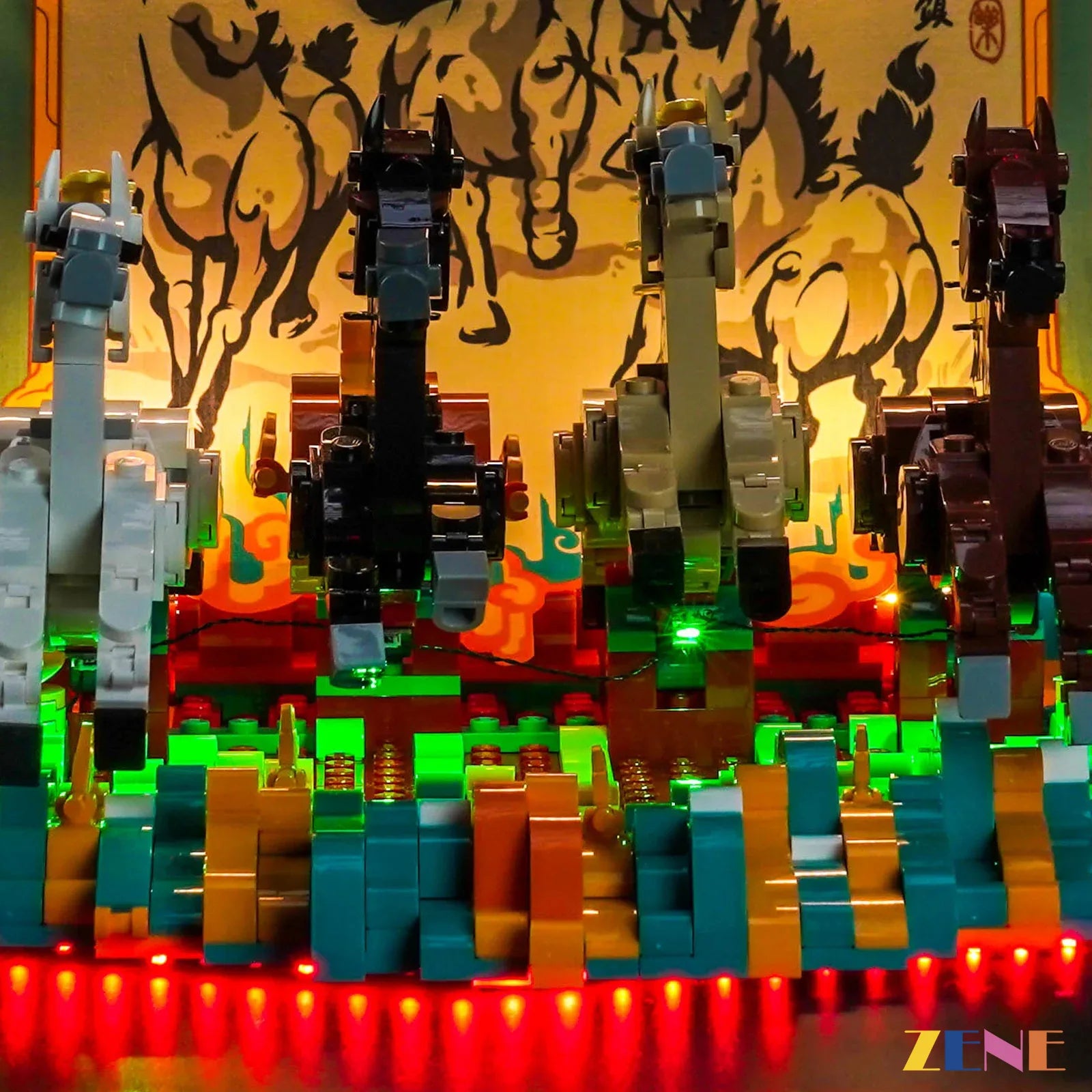 zene bricks LEGO Galloping Horses Canvas Light Kit for #80119