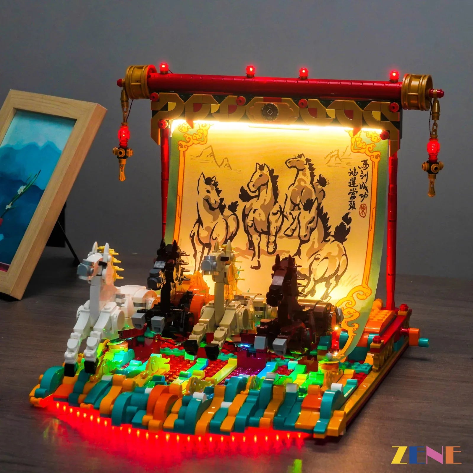 zene bricks LEGO Galloping Horses Canvas Light Kit for #80119