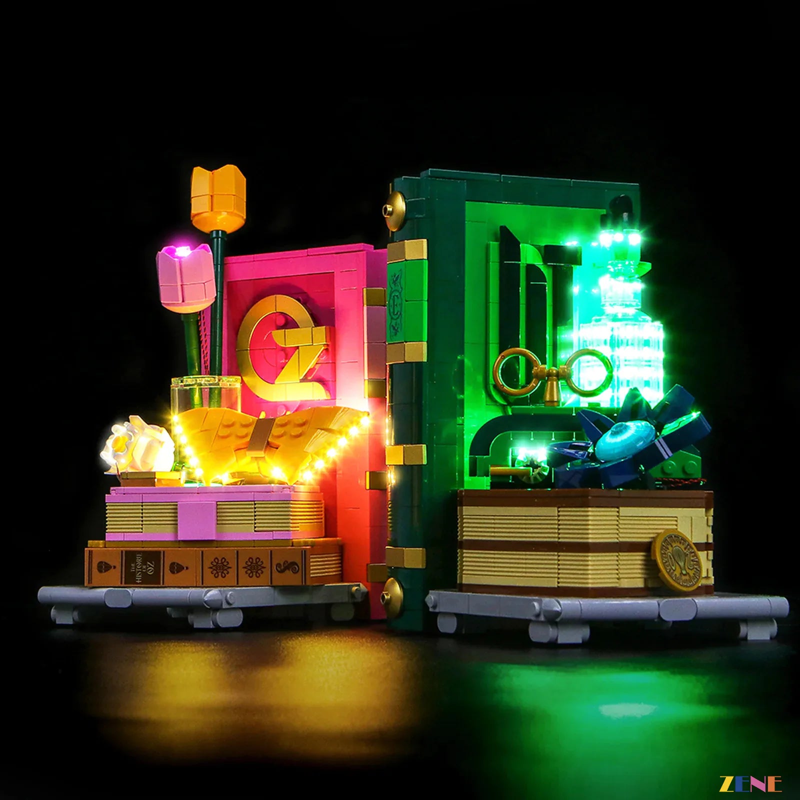 zene bricks LEGO Glinda & Elphaba Bookends Light Kit for #75691