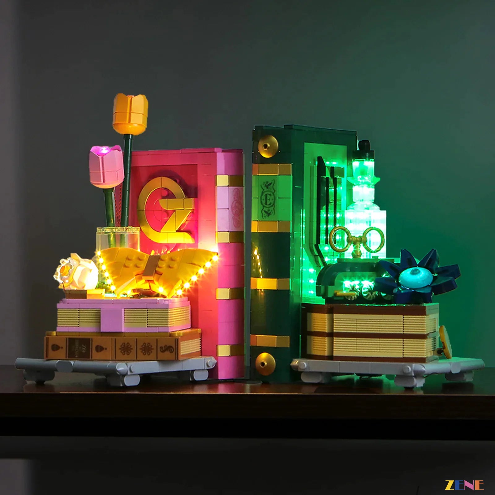 zene bricks LEGO Glinda & Elphaba Bookends Light Kit for #75691