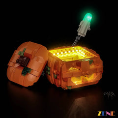 Warm Spooky Pumpkin Glow For Halloween LEGO® Builders - ZENE Bricks Light Kit For LEGO® Halloween Pumpkin Lantern #40872