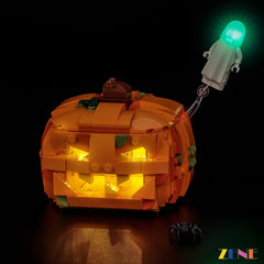 Warm Spooky Pumpkin Glow For Halloween LEGO® Builders - ZENE Bricks Light Kit For LEGO® Halloween Pumpkin Lantern #40872