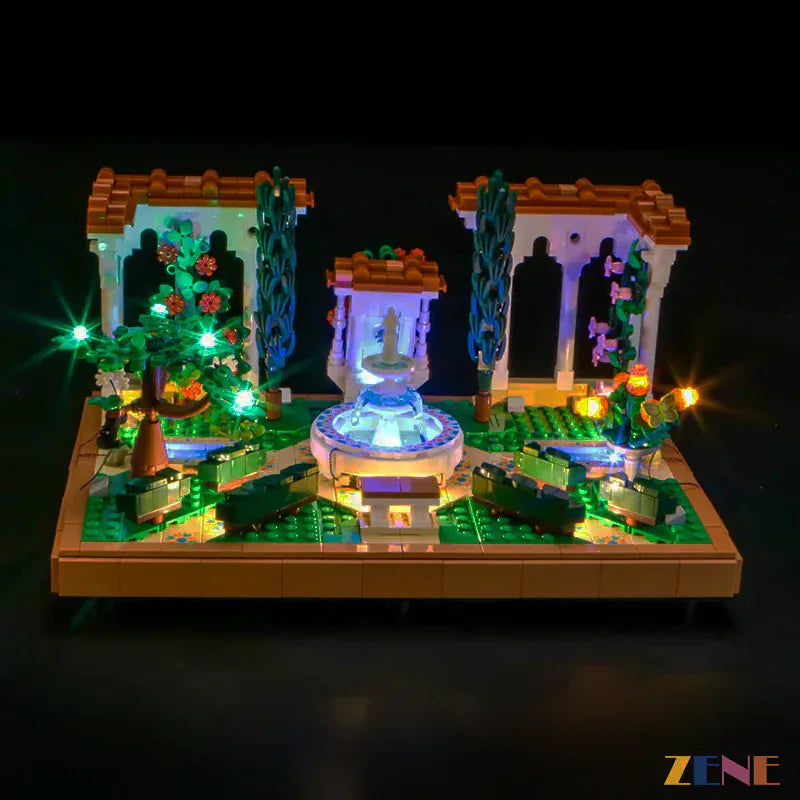 zene bricks Light Kit for LEGO Fountain Garden #10359