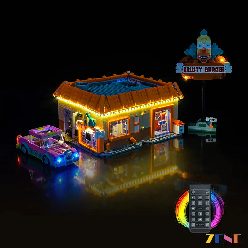 zene bricks Light Kit for LEGO The Krusty Burger Simpsons #10352