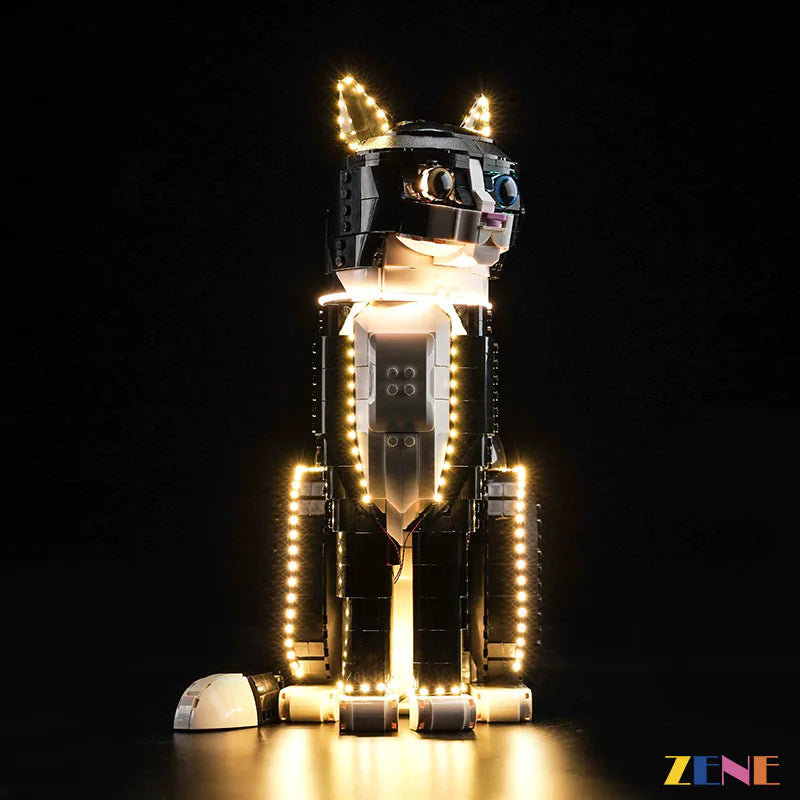 zene bricks Light Kit for LEGO Ideas Tuxedo Cat #21349