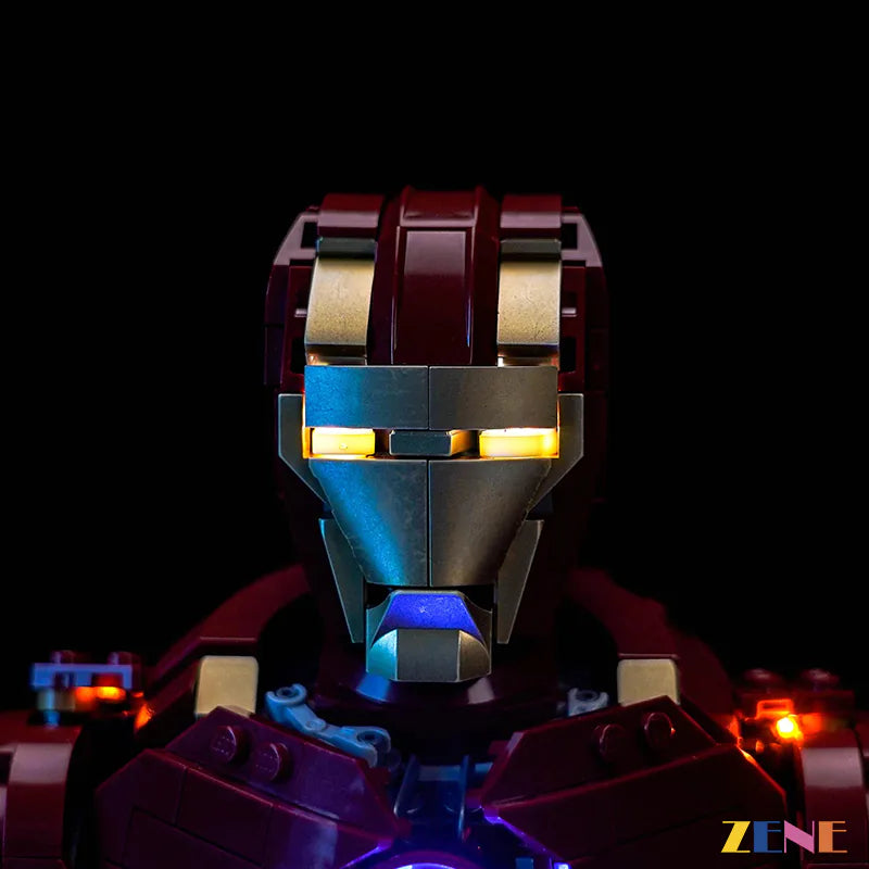 zene bricks Light Kit for LEGO MK4 Iron Man Bust #76327