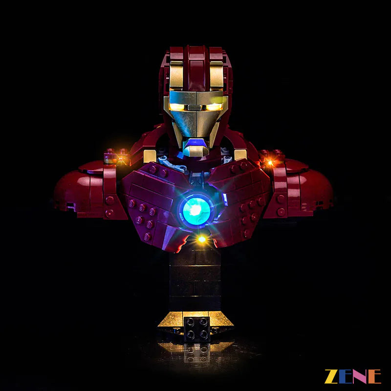 zene bricks Light Kit for LEGO MK4 Iron Man Bust #76327