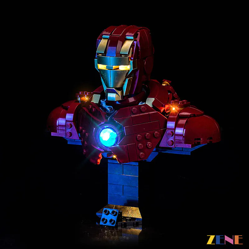 zene bricks Light Kit for LEGO MK4 Iron Man Bust #76327