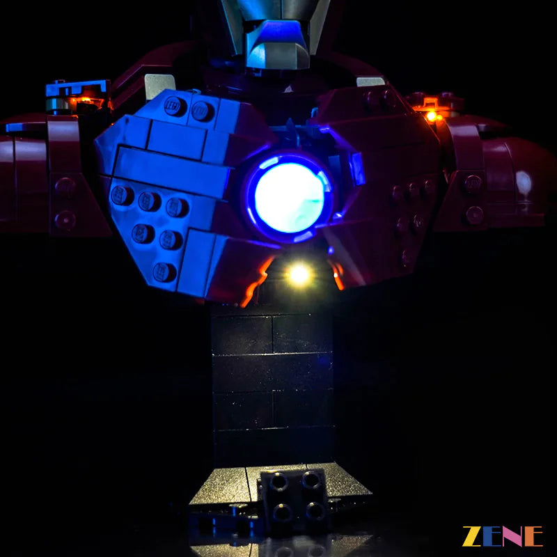 zene bricks Light Kit for LEGO MK4 Iron Man Bust #76327