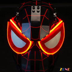 ZENE Marvel Miles Morales 76329 Spider-Man mask with red glowing eyes