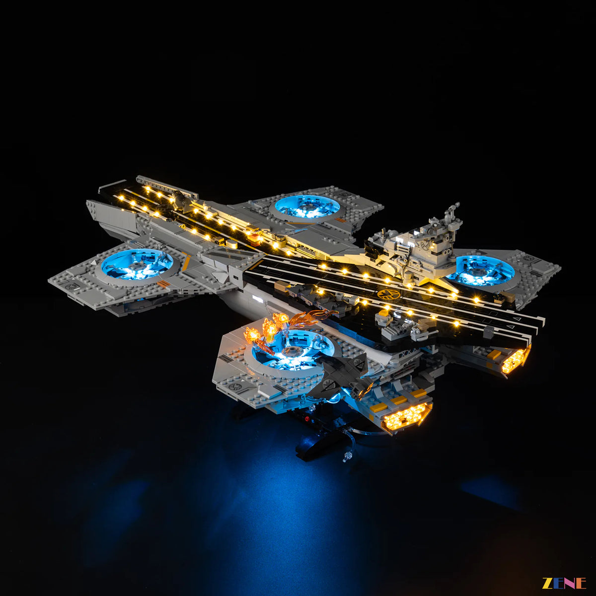 SHIELD Helicarrier engine deck lighting - ZENE Bricks Light Kit for LEGO® Marvel SHIELD Helicarrier #76354