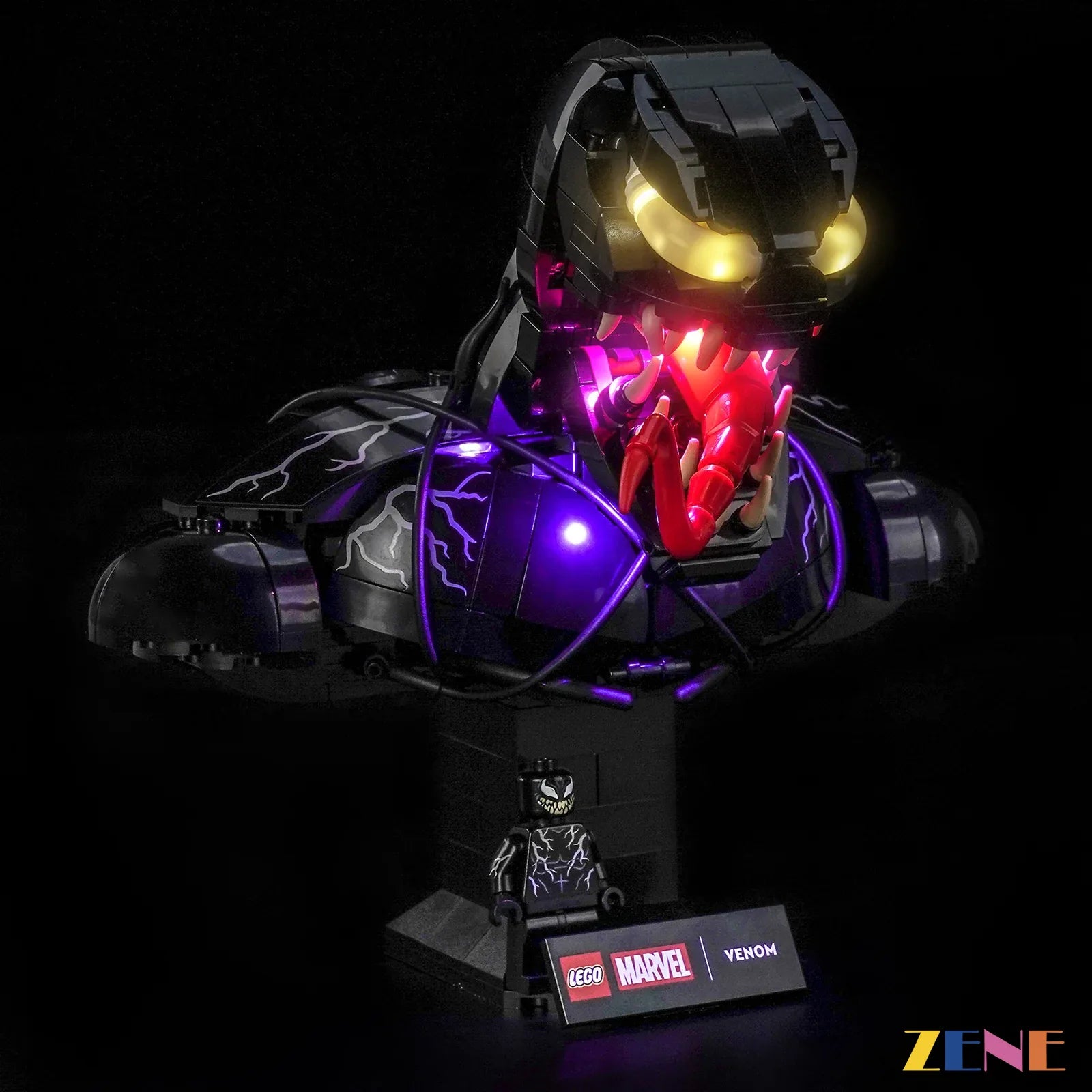 Venom bust sinister symbiote eye glow - ZENE Bricks Light Kit for LEGO® Venom Bust #76356