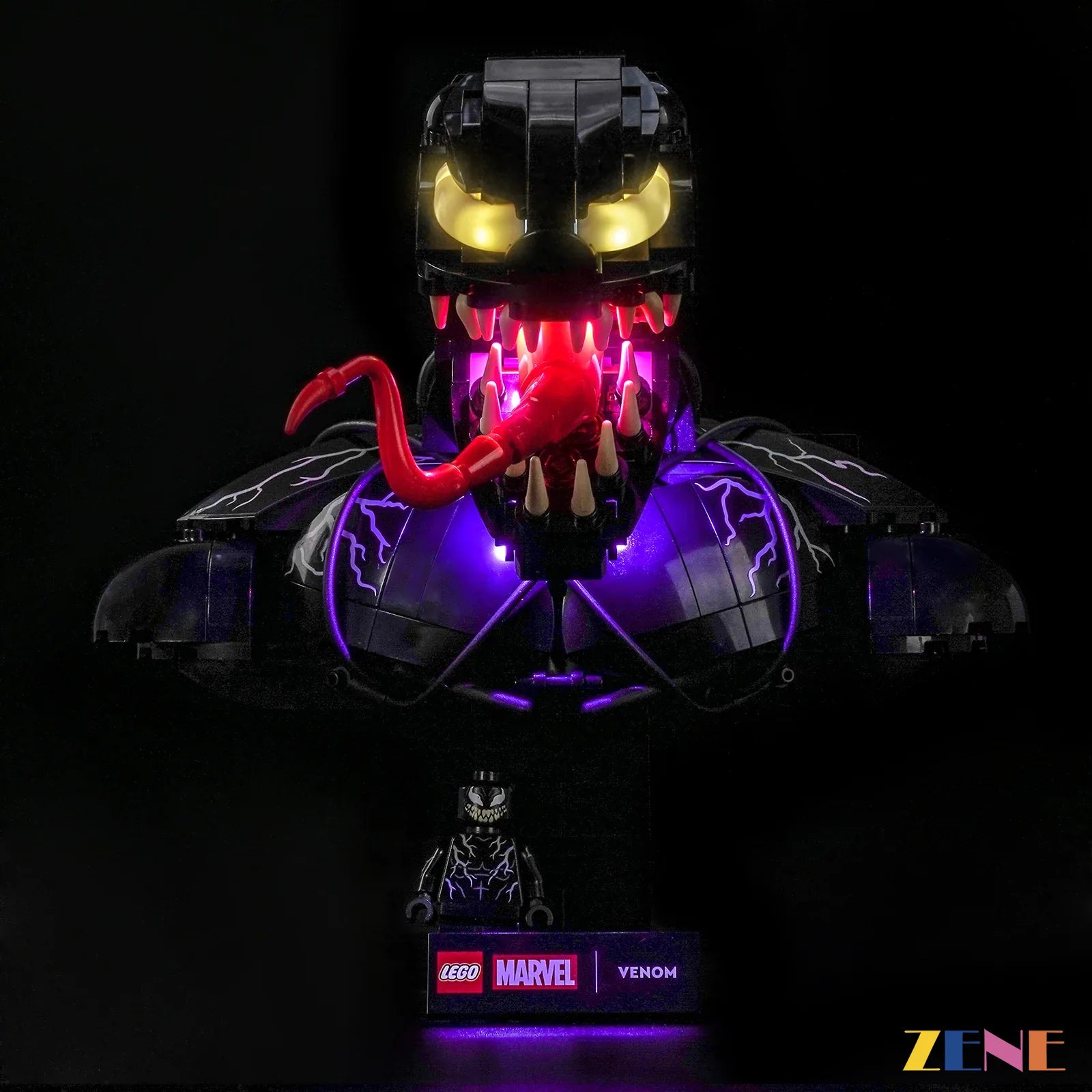 Venom bust sinister symbiote eye glow - ZENE Bricks Light Kit for LEGO® Venom Bust #76356