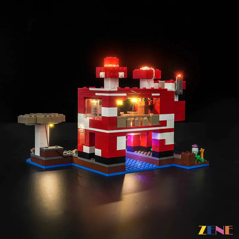 zene bricks Light Kit for LEGO Mooshroom House #21270