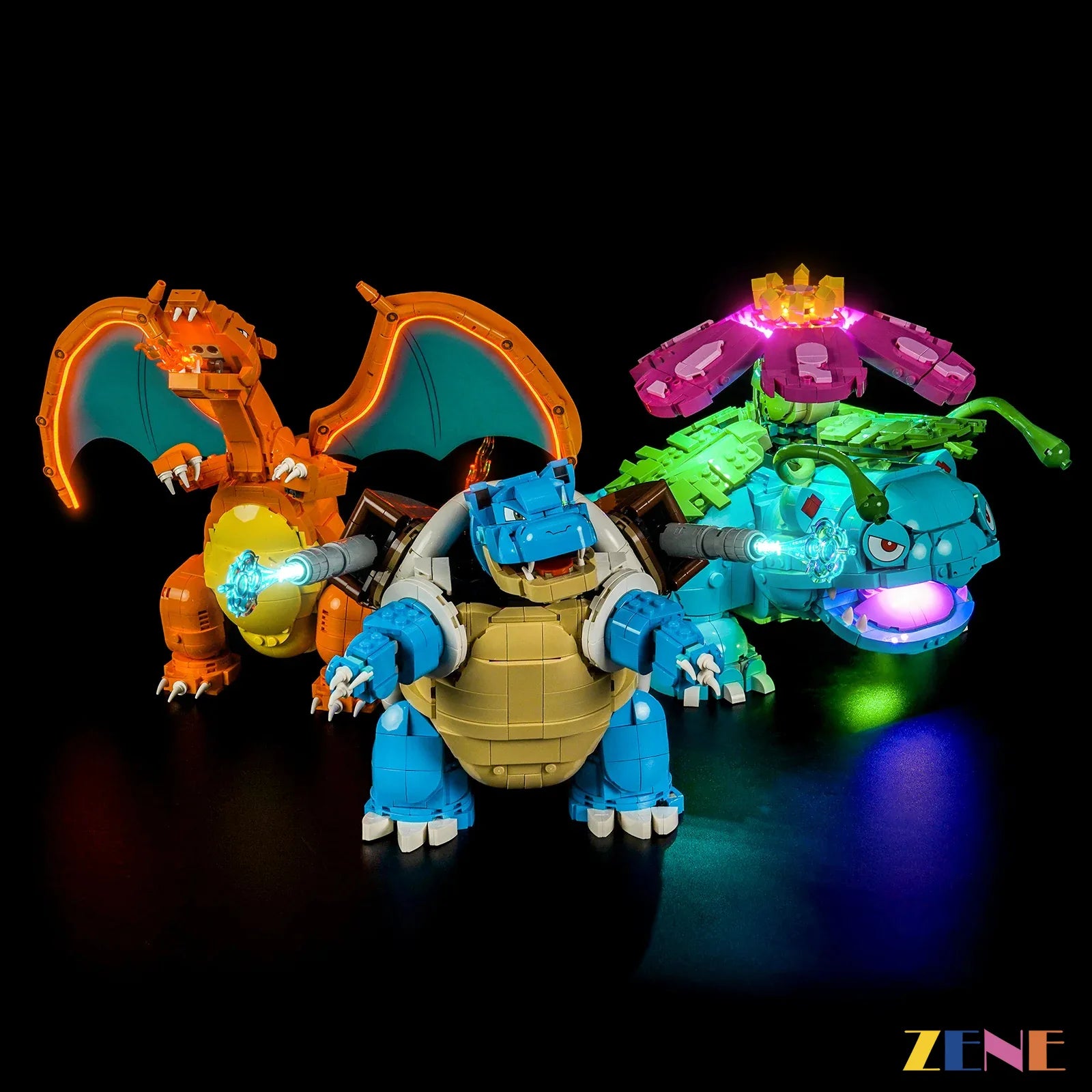 zene bricks Light Kit for Pokémon Venusaur Charizard and Blastoise #72153