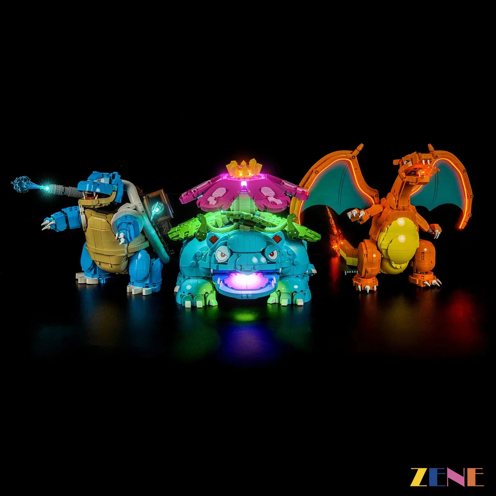 zene bricks Light Kit for Pokémon Venusaur Charizard and Blastoise #72153