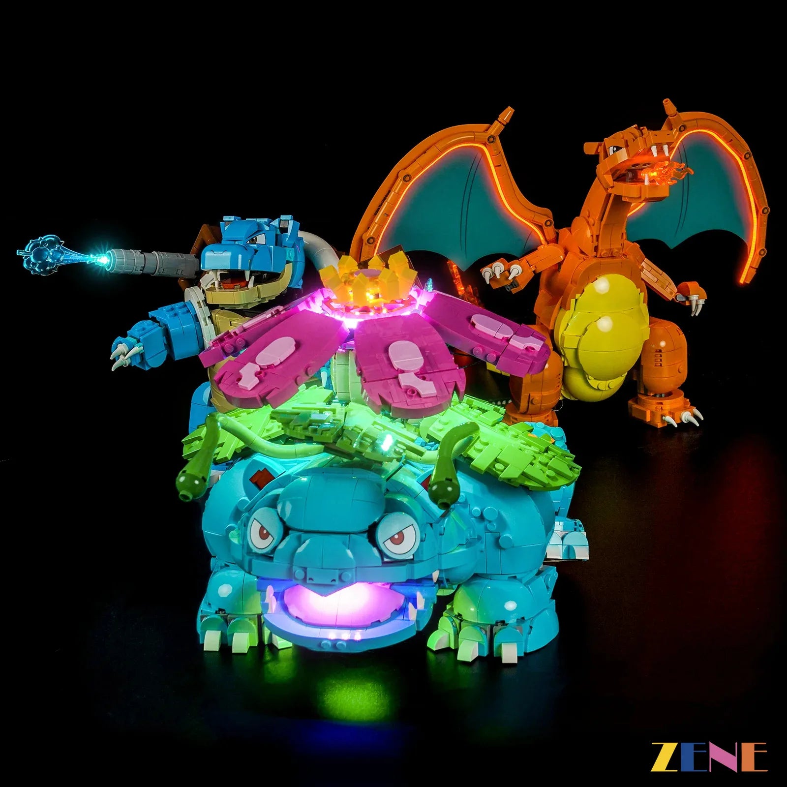 zene bricks Light Kit for Pokémon Venusaur Charizard and Blastoise #72153