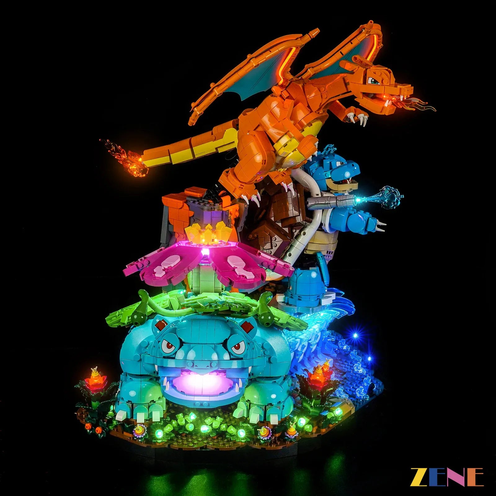 zene bricks Light Kit for Pokémon Venusaur Charizard and Blastoise #72153