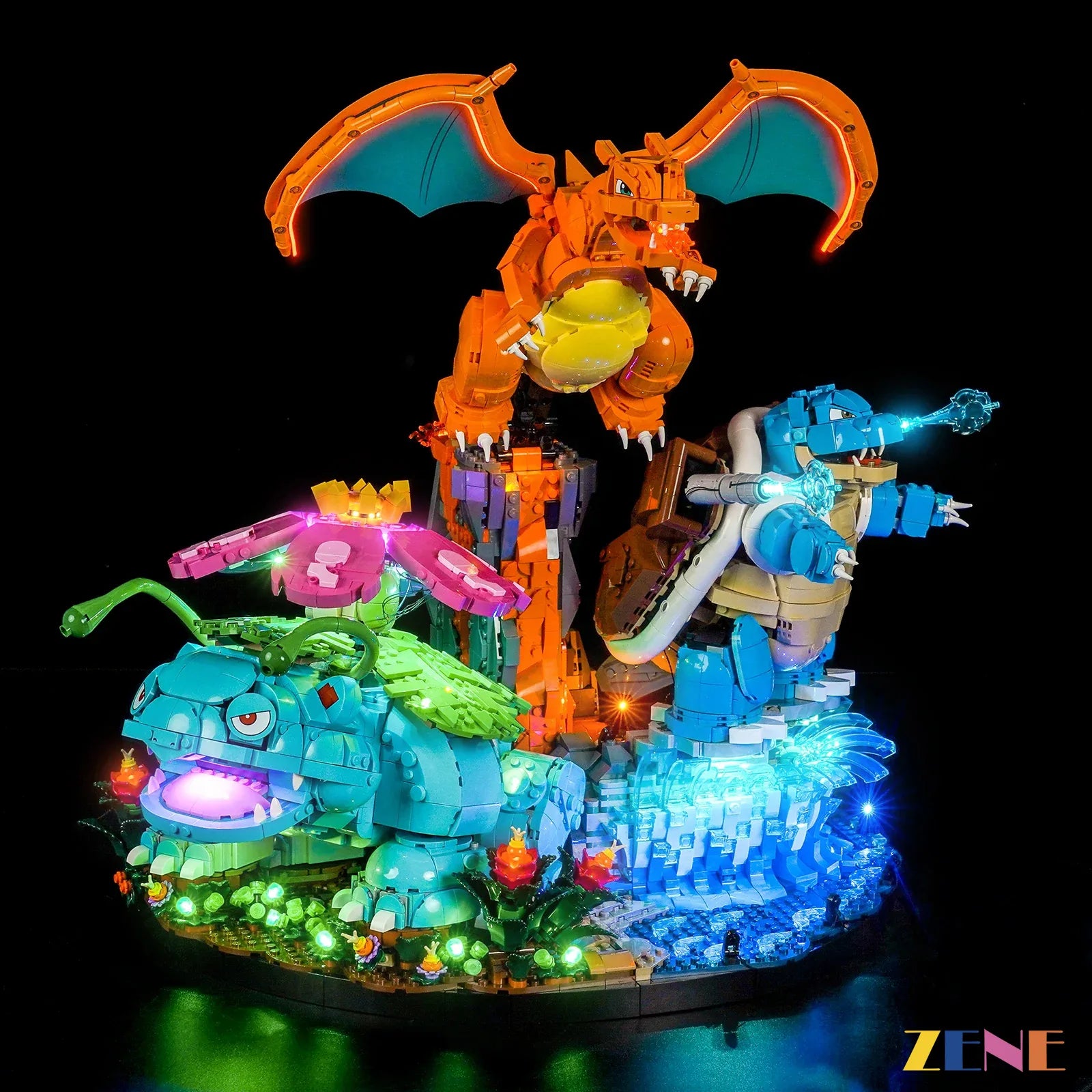 zene bricks Light Kit for Pokémon Venusaur Charizard and Blastoise #72153