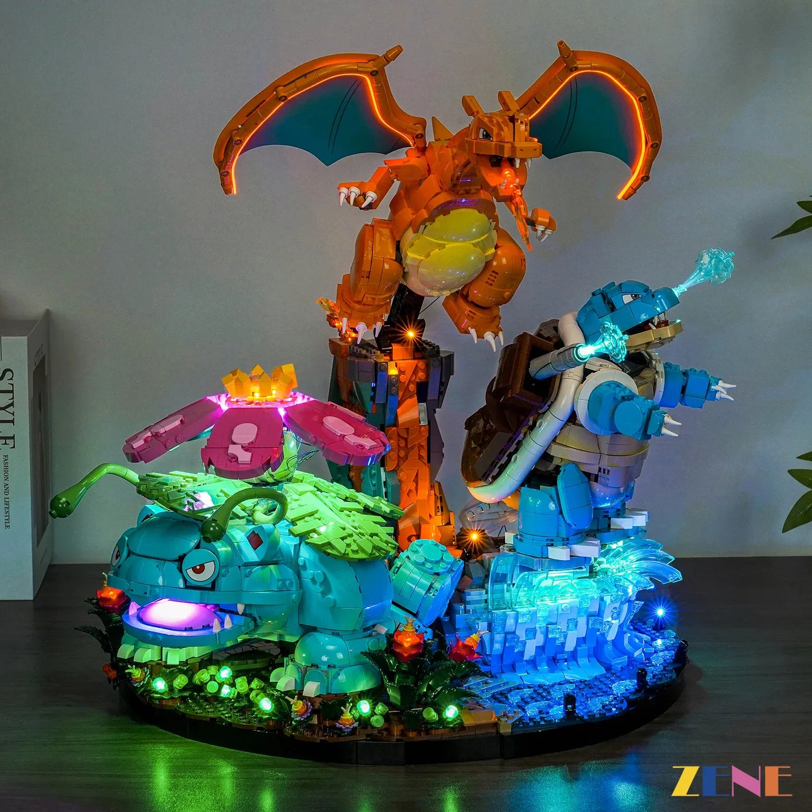 zene bricks Light Kit for Pokémon Venusaur Charizard and Blastoise #72153